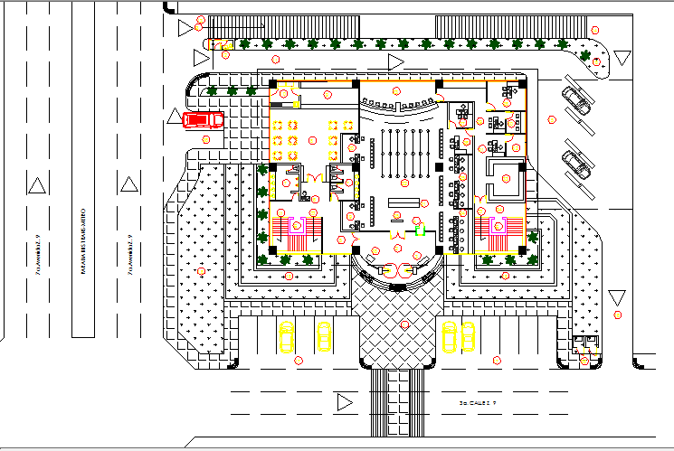 Regional bank building architecture layout plan details dwg file