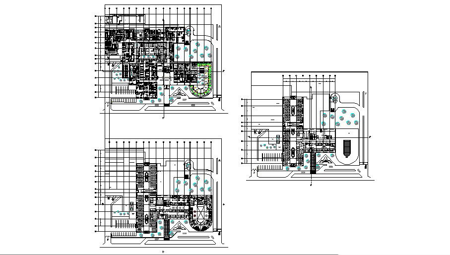 Regional hospital floor plan layout cad drawing details dwg file