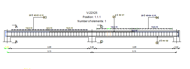 Reinforced concrete beam constructive details dwg file