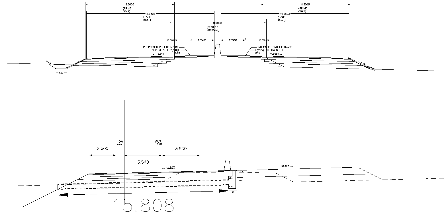 Reinforced Cement Ditch Superelevation Curve AutoCAD file