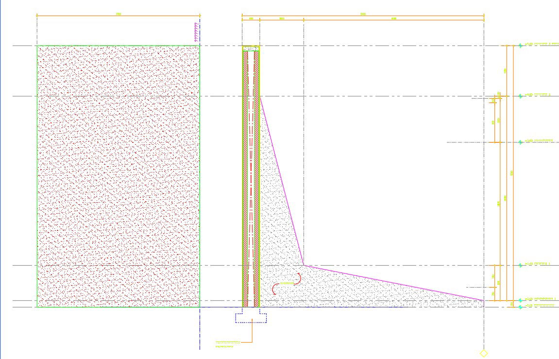 Reinforced slab slope details in AutoCAD, dwg file.