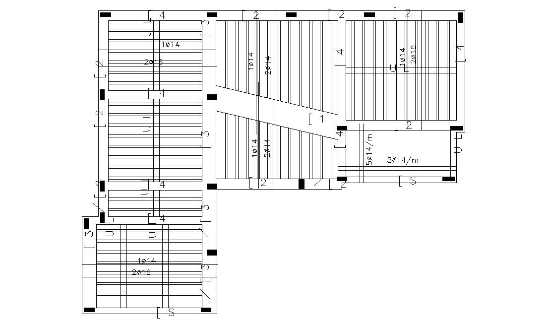 Reinforcement Column Layout Plan With Slab Joint Bar Design