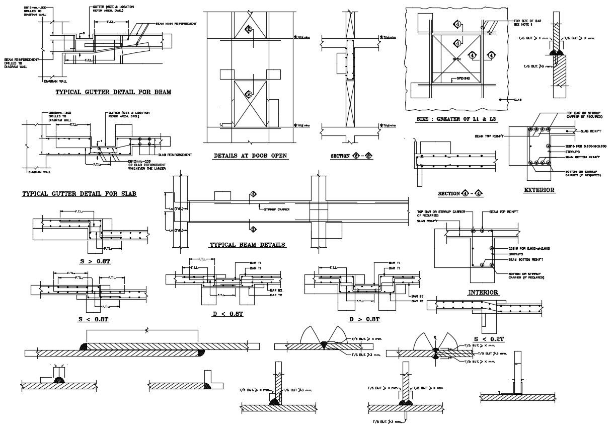 Reinforcement bars AutoCAD drawing