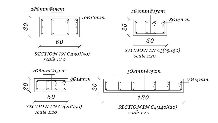 Reinforcement Column CAD Blocks Drawing File Download