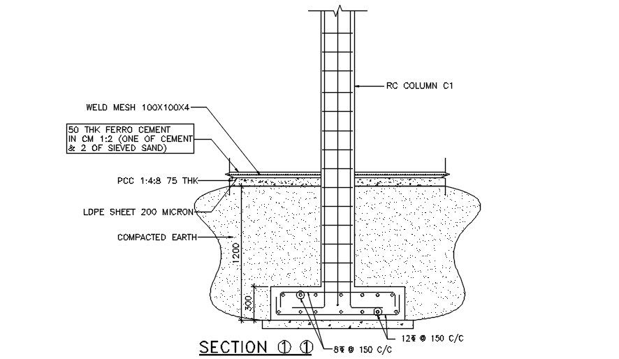 Reinforcement Column Section Download DWG AutoCAD File