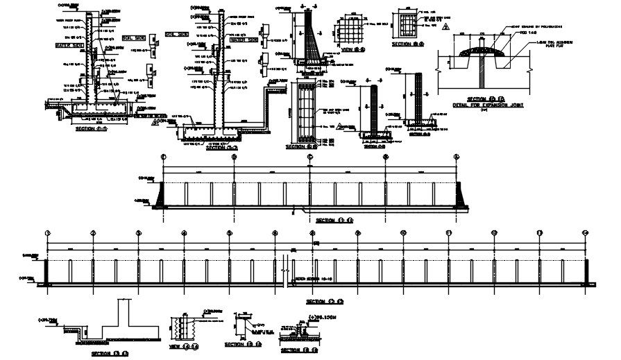 Reinforcement Column With Section Drawing Drawing DWG File