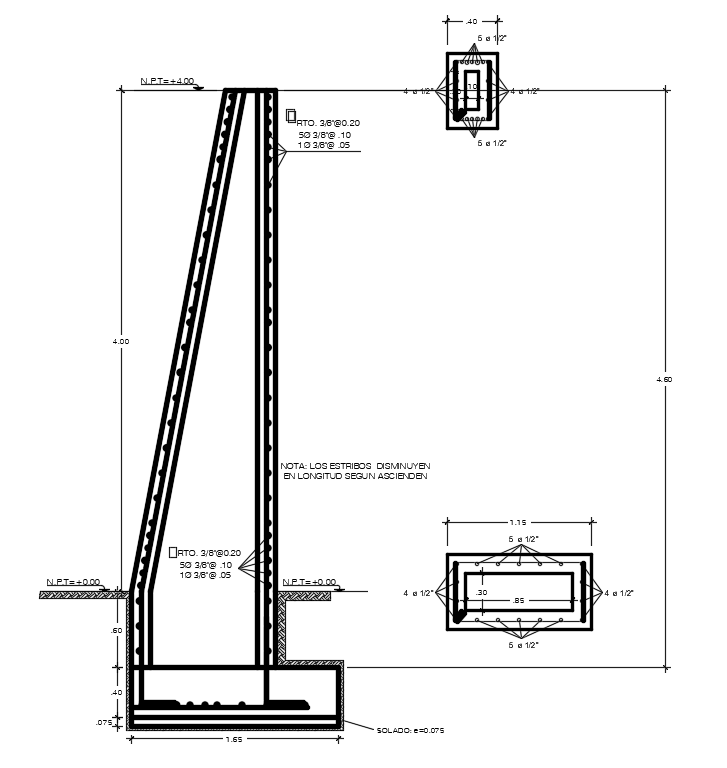 Reinforcement detail drawing presented in this file. Download this 2d autocad drawing file.