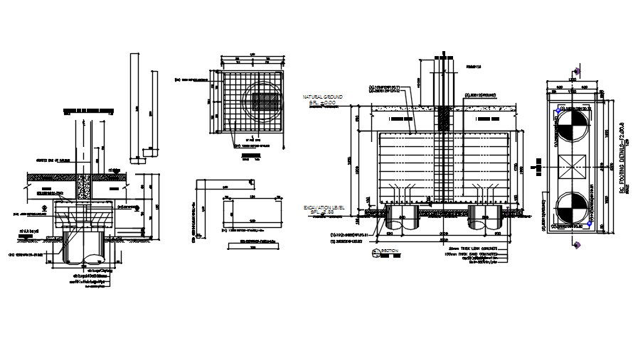 Reinforcement detailing in AutoCAD 2D drawing, dwg file, CAD file
