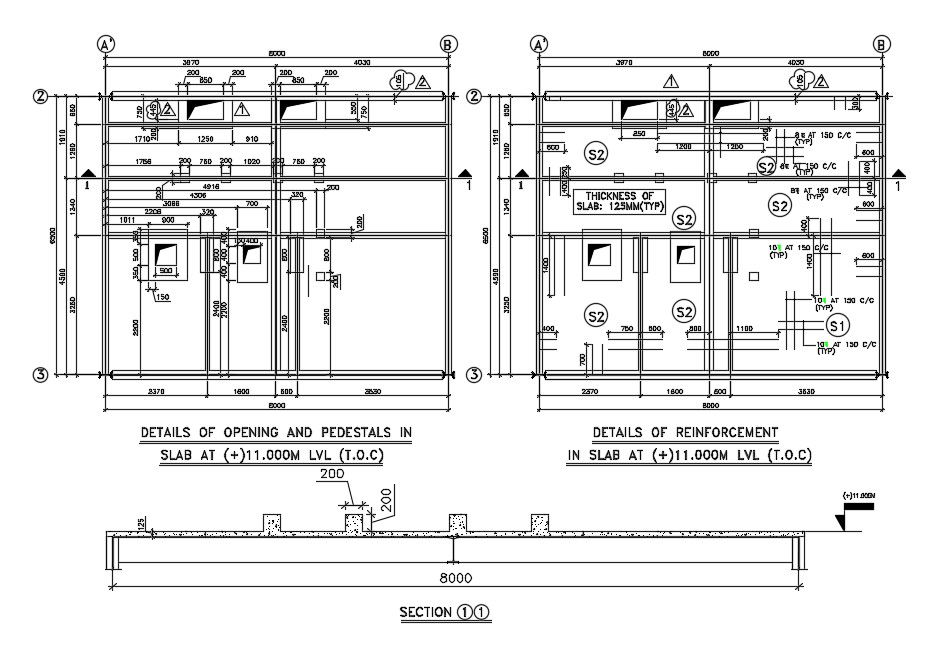 Reinforcement detail in slab drawing. Download cad autocad file | CADBULL