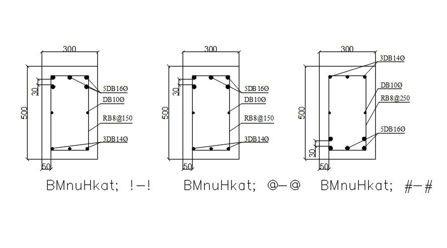 Reinforcement details of column in AutoCAD 2D drawing, dwg file, CAD file