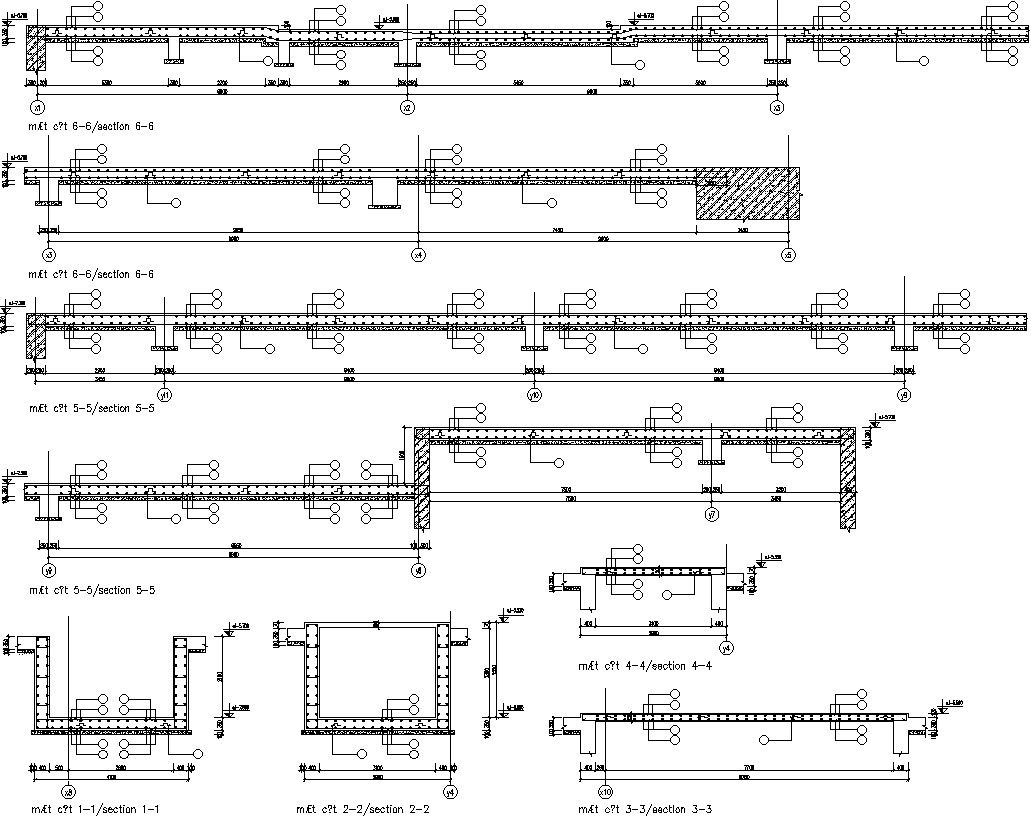 Reinforcement details of different sections