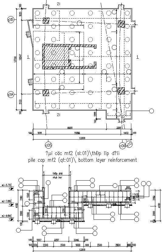 Reinforcement layer of Pile Cap.