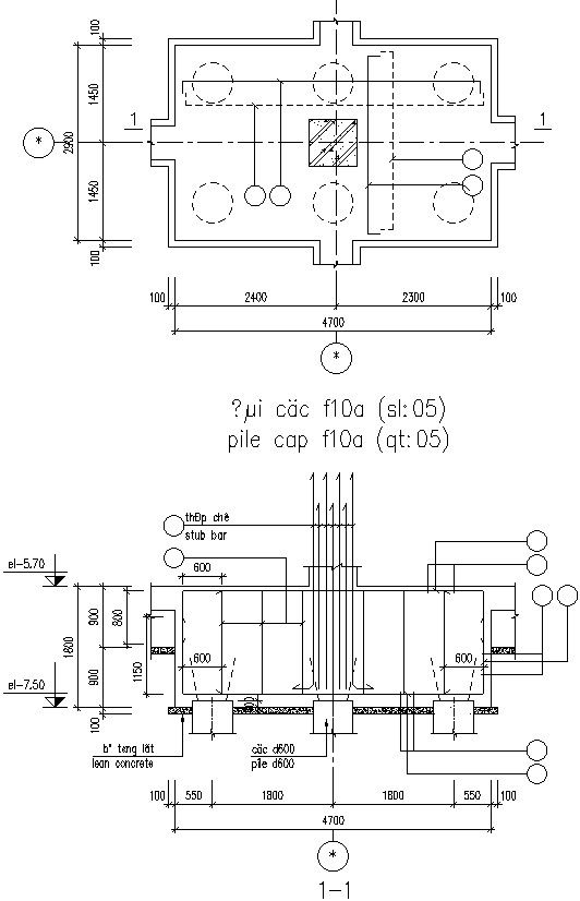 Reinforcement layer of tap side and bottom side of foundation.