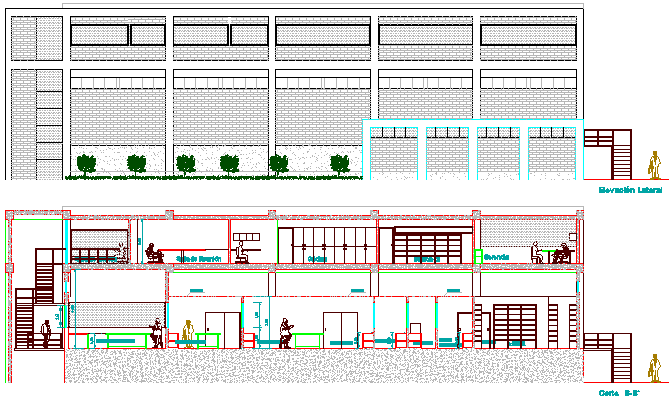 Remodeling Laboratory Architecture Plan and Elevation dwg file.