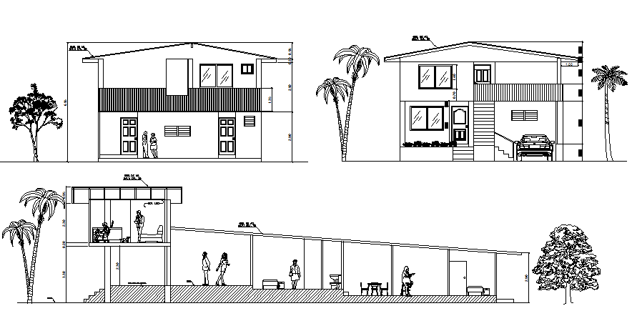 Remodeling elevation and section detail dwg file