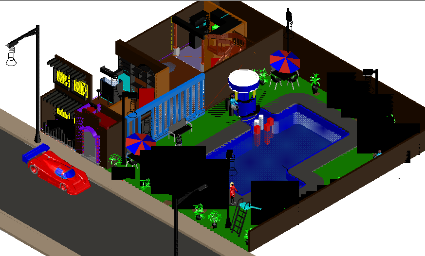 Remodeling housing 3 d detail dwg file