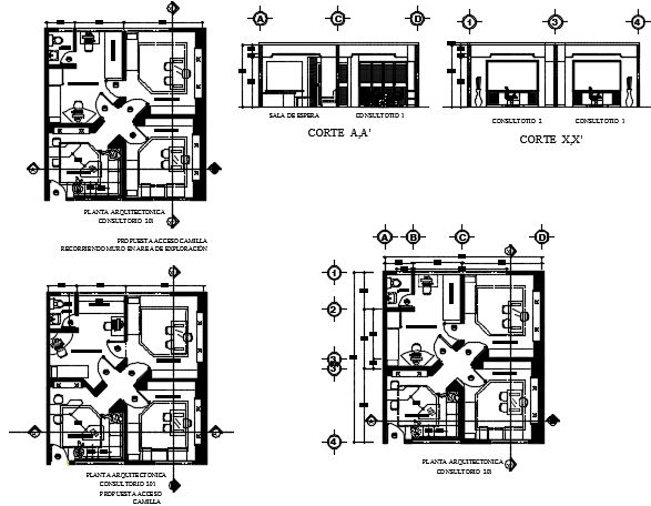 Remodeling of medical clinic plan detail dwg file