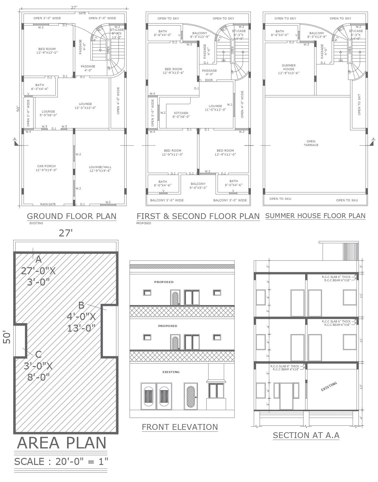 Renovation for existing house to summer house detail dwg autocad drawing .