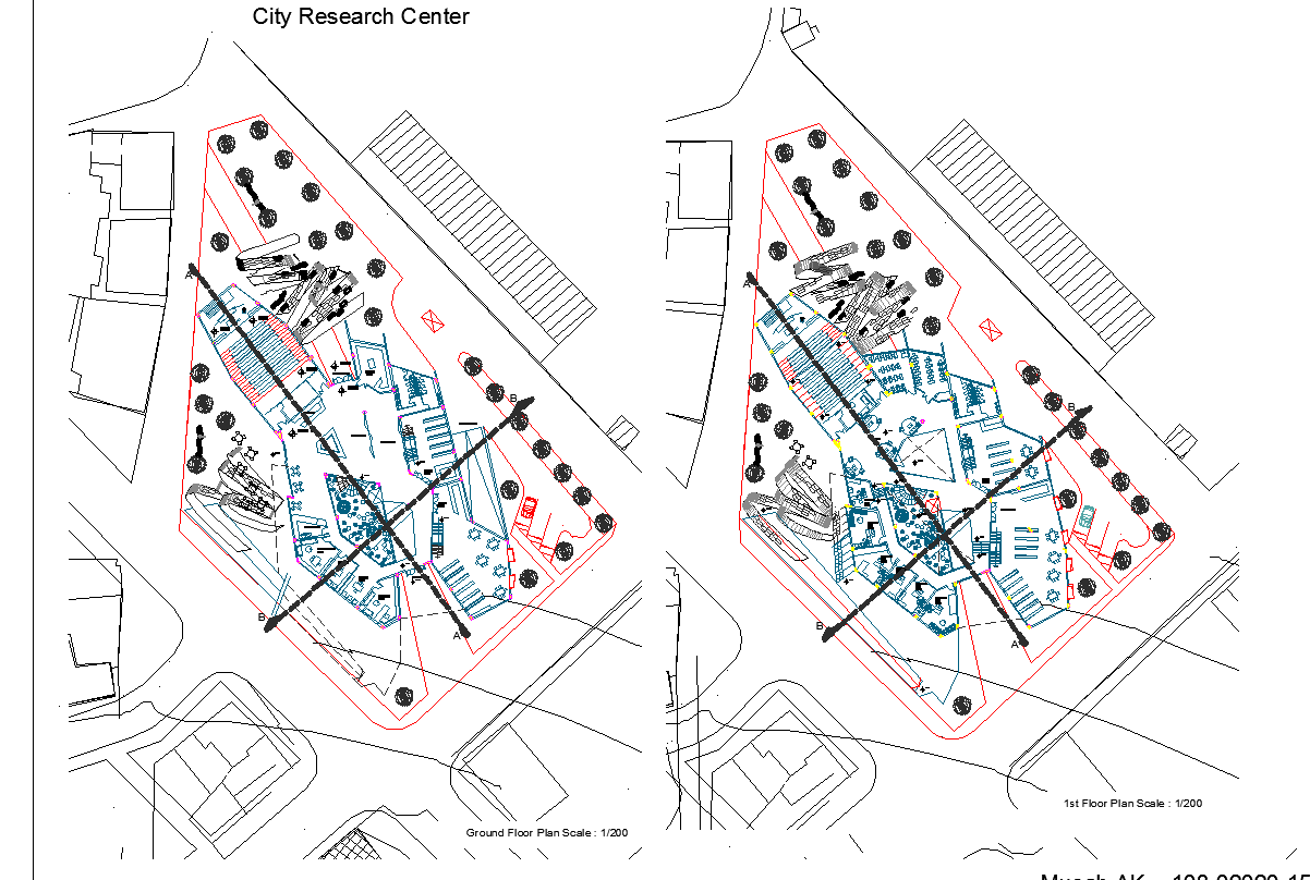 Research center campus of turkey dwg file