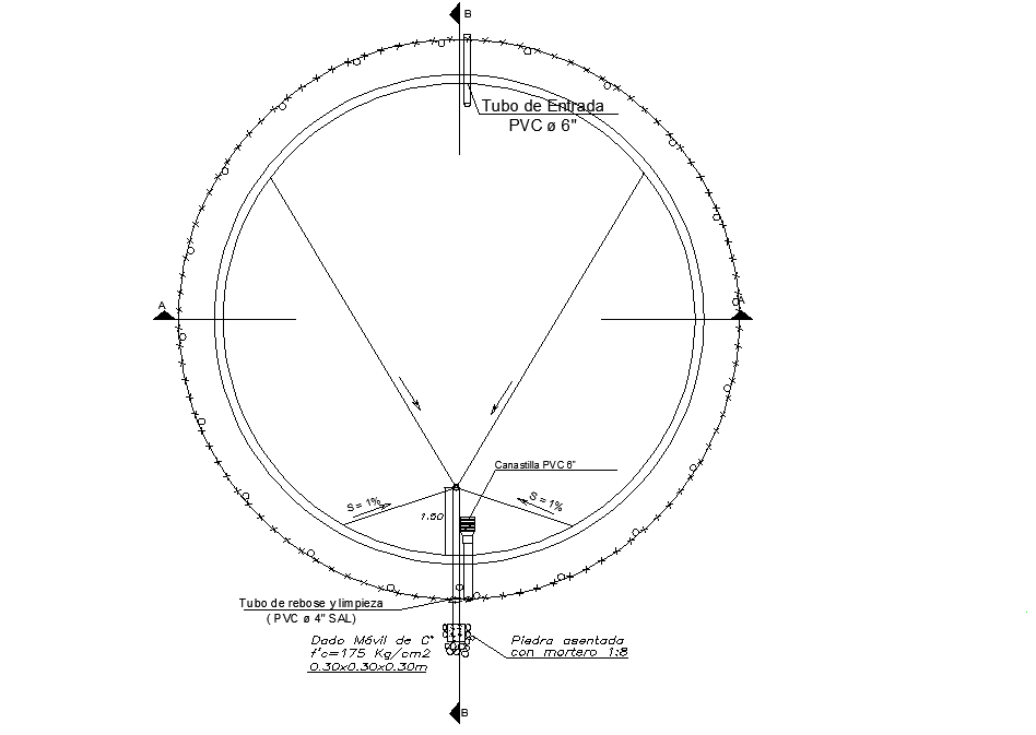Reservoir 100m3 plan autocad file