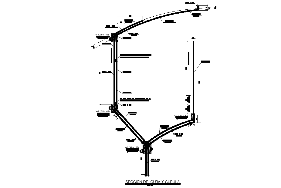 Reservoir top section view is given in this Autocad drawing file.Download now.