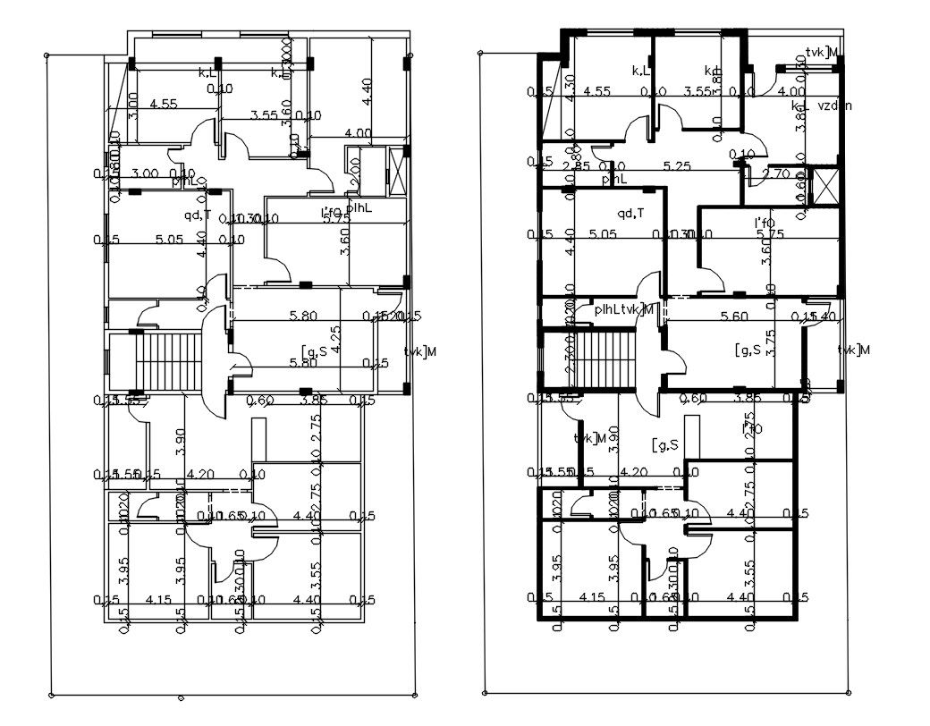 Residence Apartment Cluster Layout Plan Working Drawing