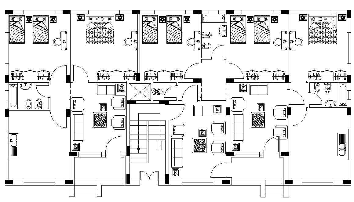 Residence Apartment Furniture Layout Architecture Plan