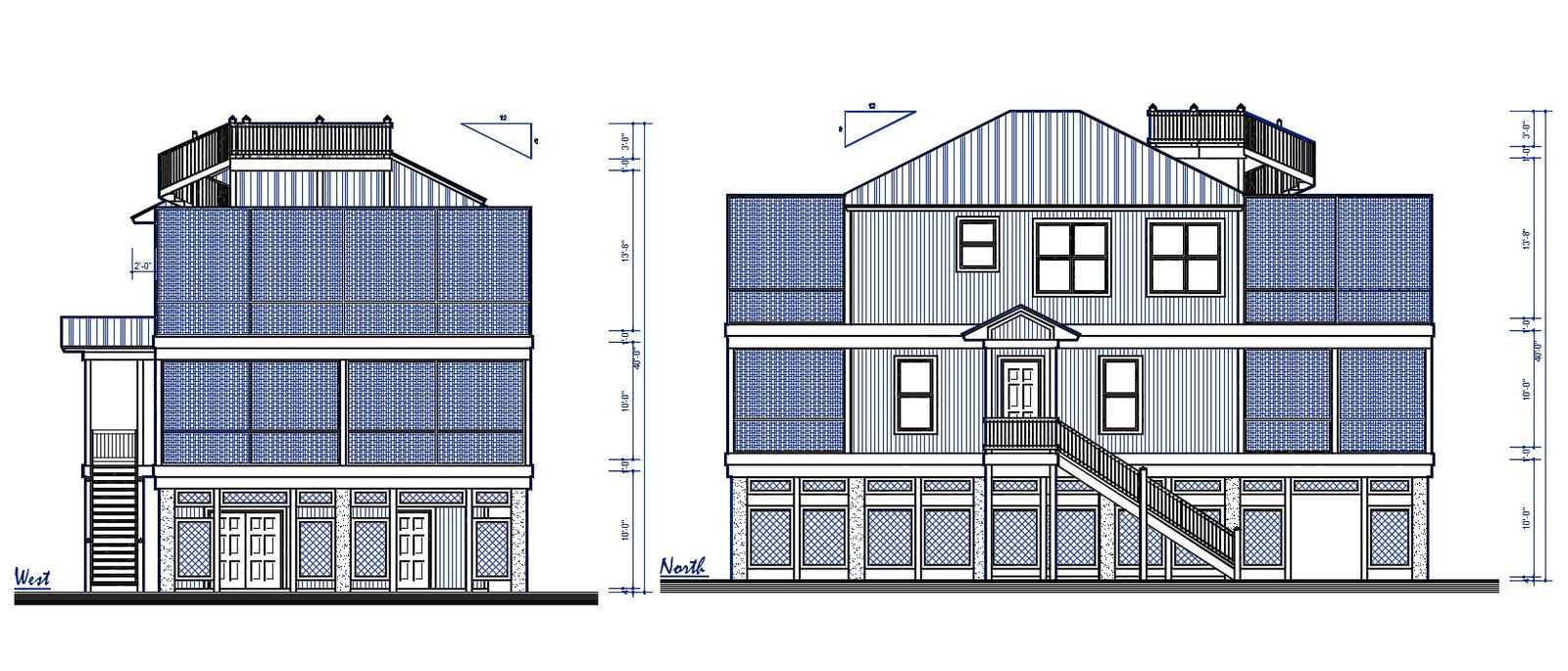 Residence Bungalow Elevation CAD Drawing