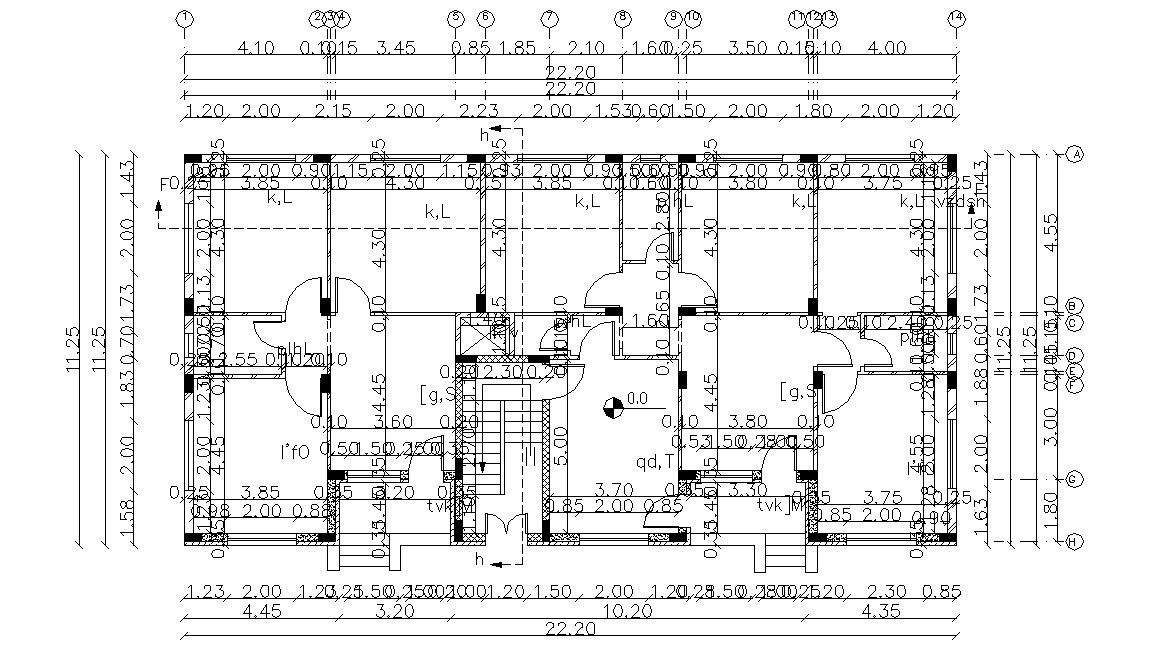 Residence Bungalow Floor Layout Working Plan 2d CAD Drawing
