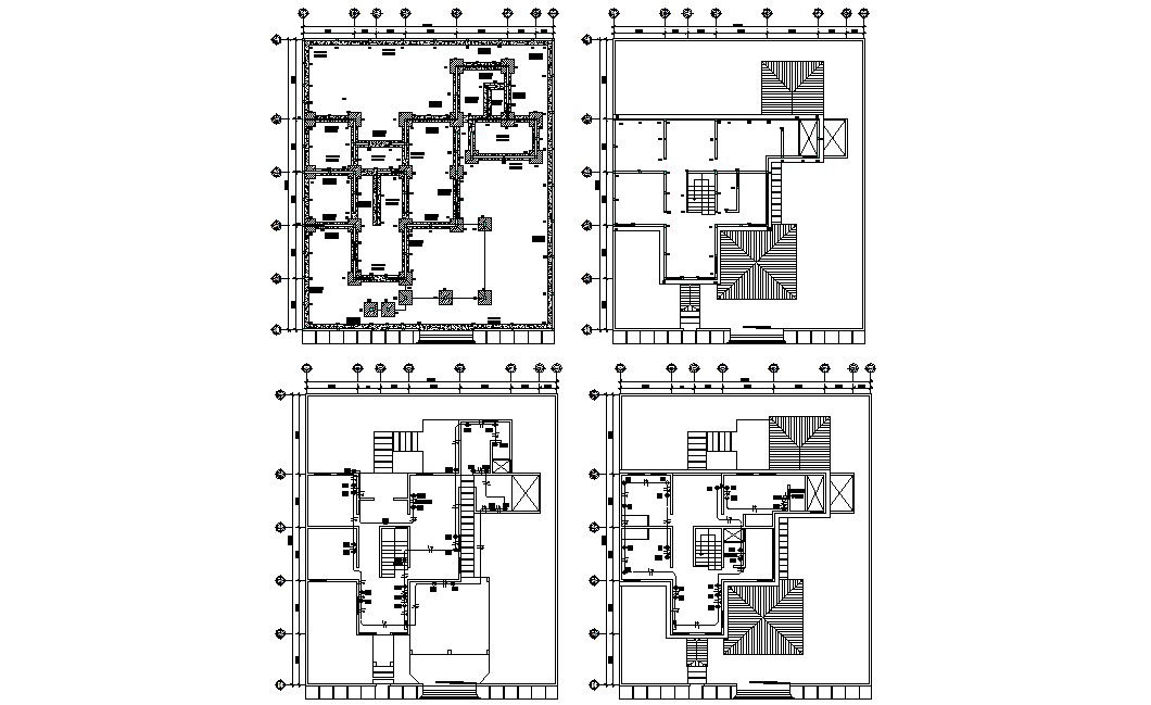 Residence Bungalow Foundation and Design Plan CAD File