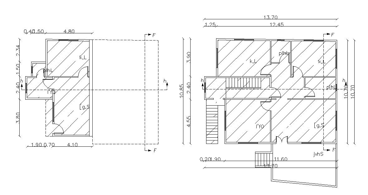 Residence Bungalow Layout Floor Plan AutoCAD File