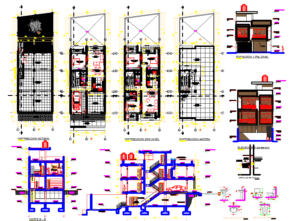 Residence Bungalow drawing with detailing