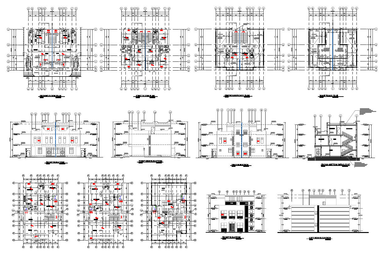 Residence Bungalow project detail dwg file