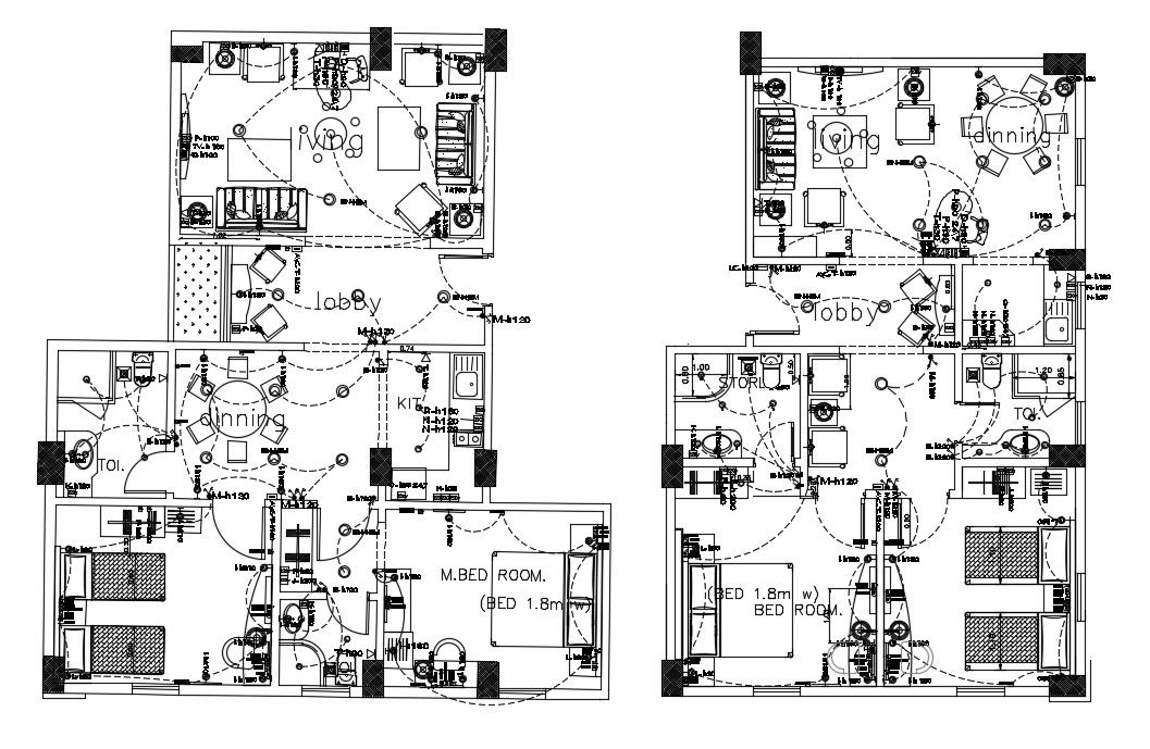 DWG File of Residence Electrical Layout Plan with Full AutoCAD Design