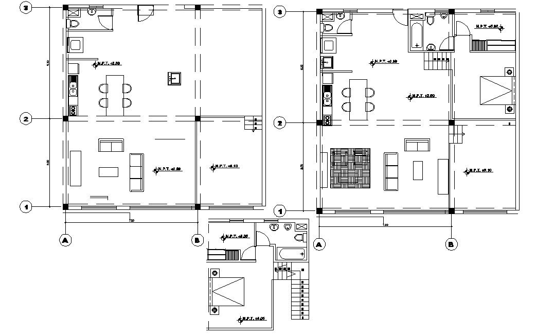 Residence House Column Plan CAD Drawing