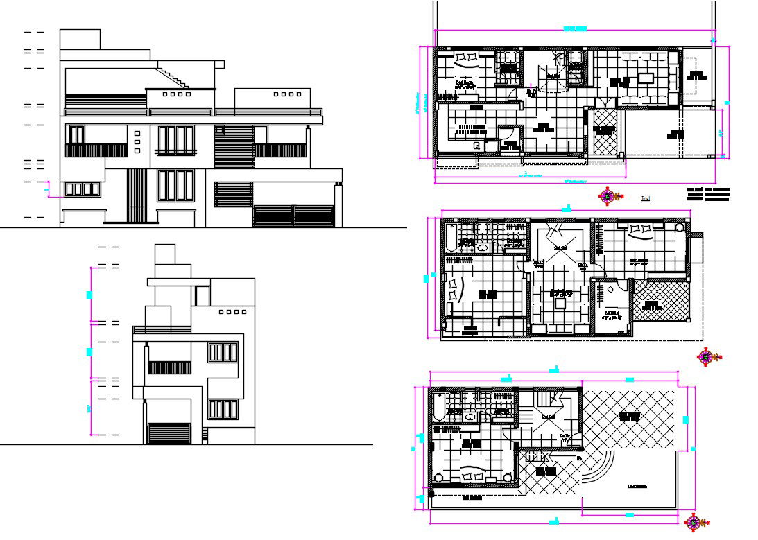 Residence House Plan AutoCAD File