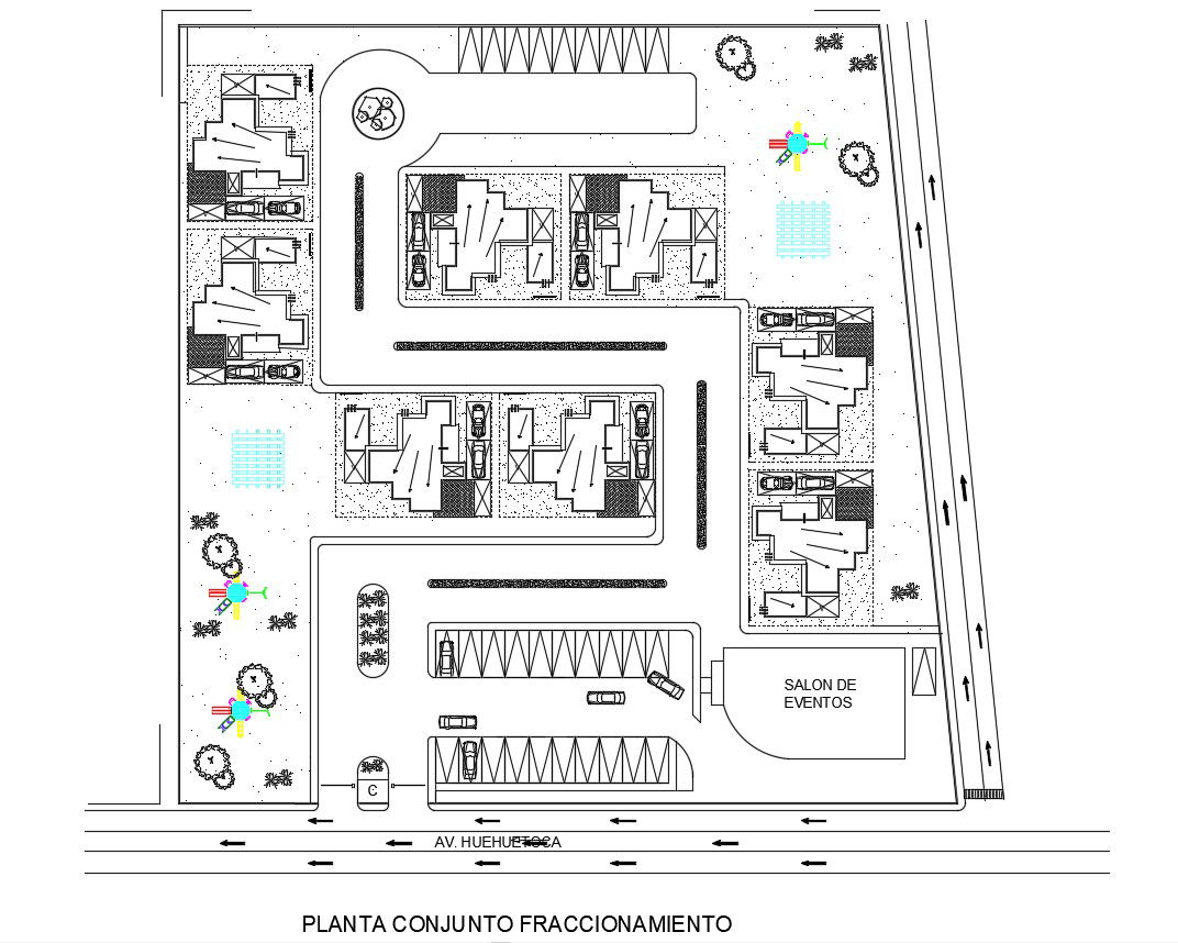 Residence House Township Layout Plan AutoCAD File