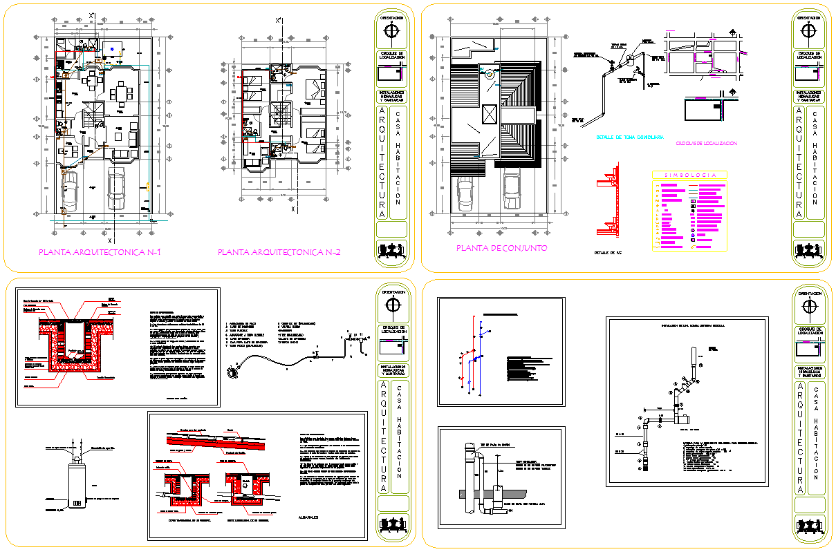 Residence House with Construction plan