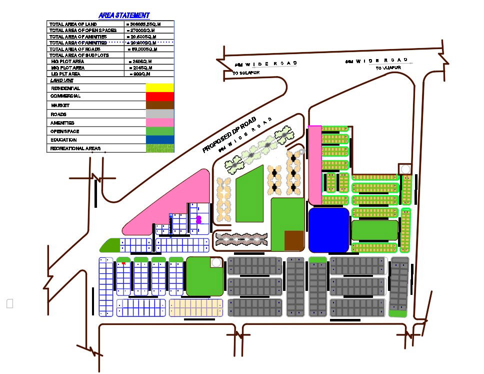 Residence Town Planning CAD Drawing Download DWG File