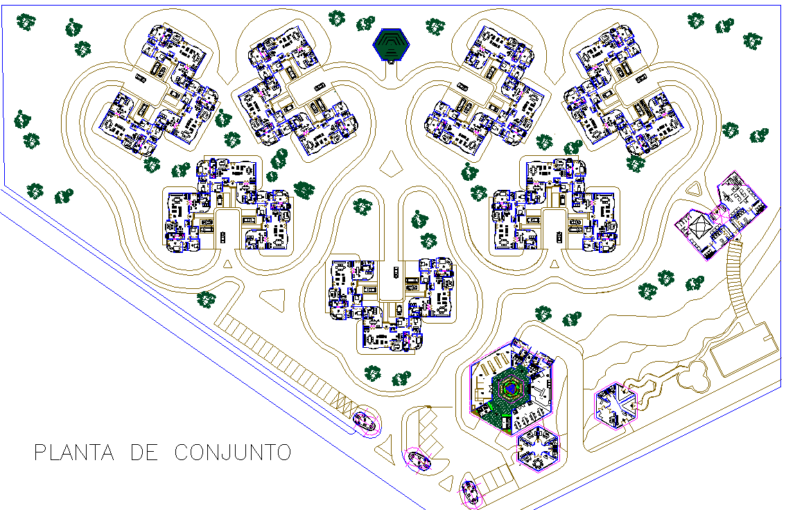 Residence Township Layout plan dwg file