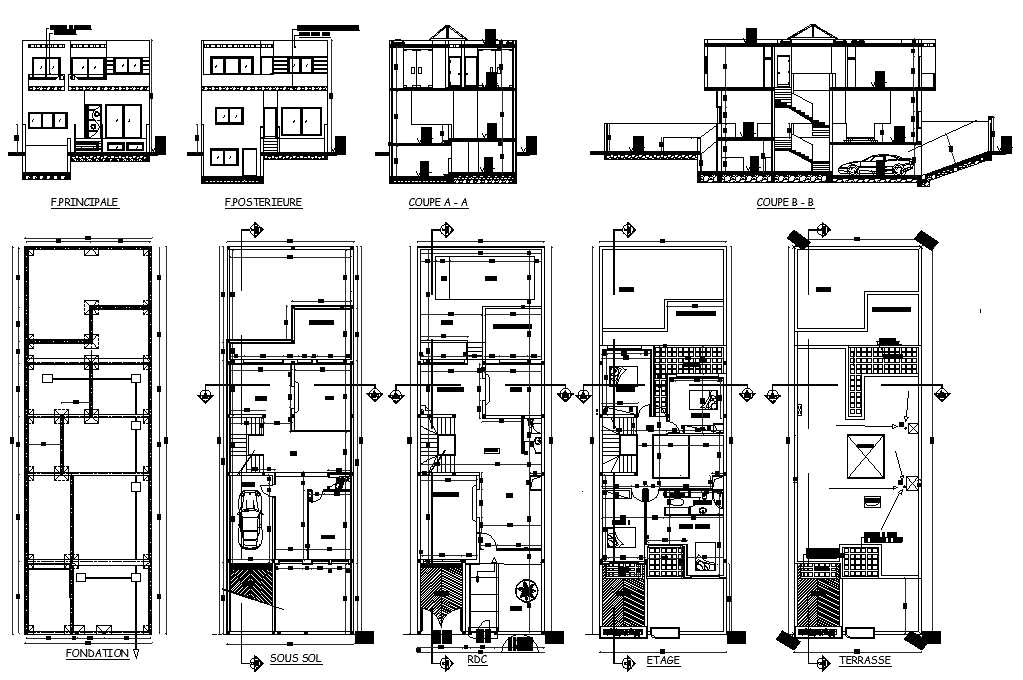 Residence Villa project detail dwg file