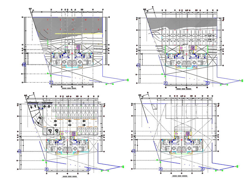 Residence Apartment 3 BHK House Plan With Furniture Design DWG File