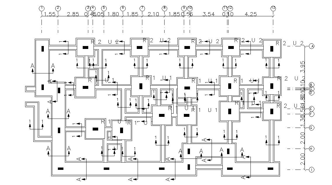 Residence Building Foundation Plan DWG File