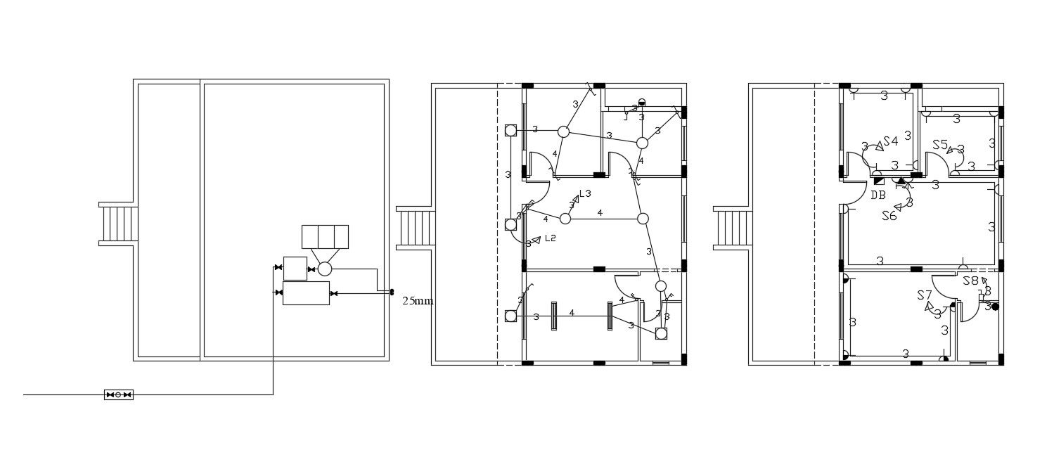 Residence Home Plan With Electrical Layout Plan