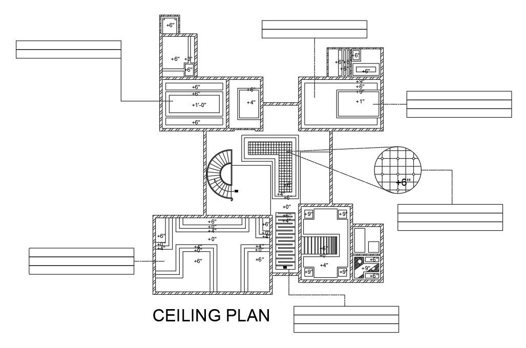Residence House Ceiling Layout plan AutoCAD Drawing Download DWG File