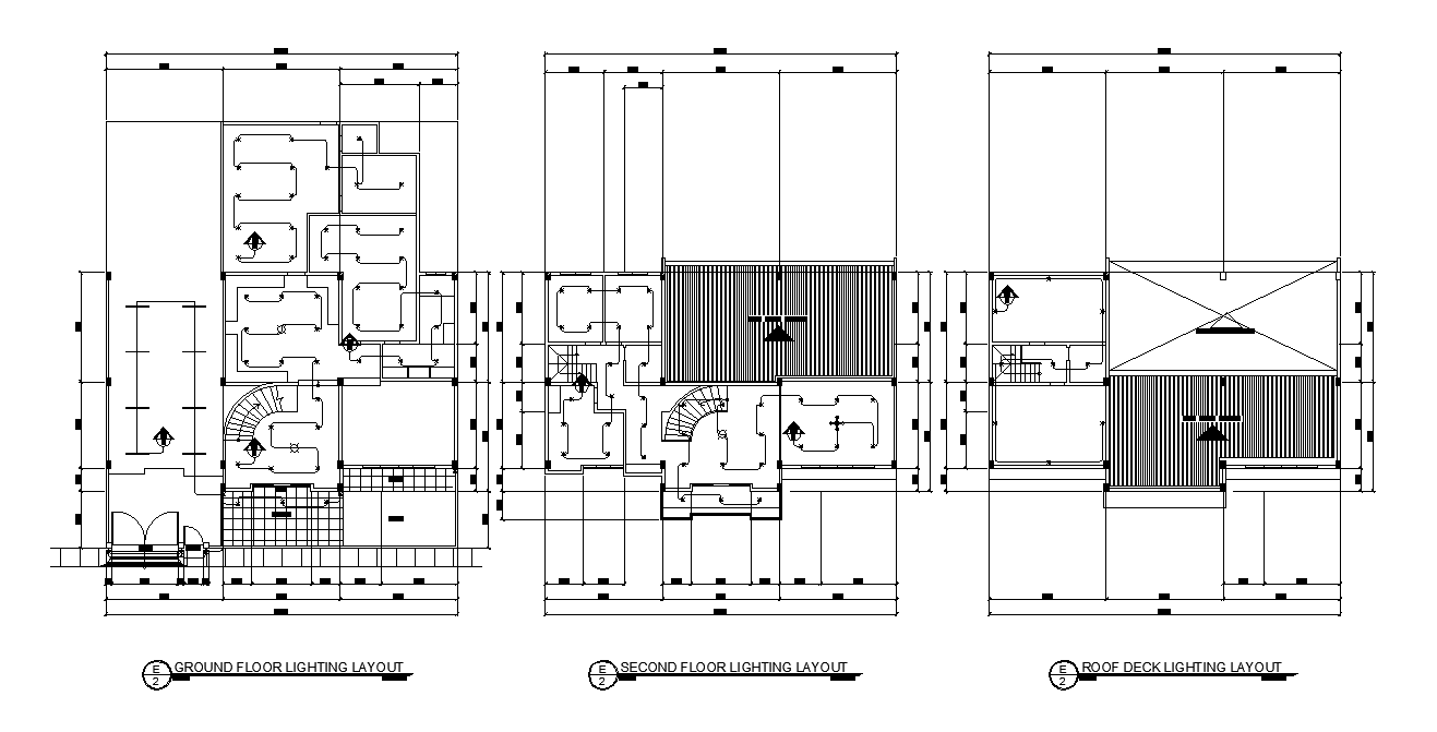 Residence House Ceiling Lighting Layout Plan AutoCAD Drawing DWG File
