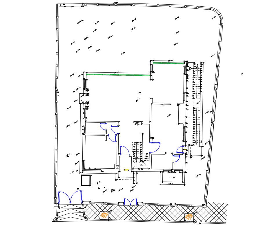 Residence House Plot Layout Plan Drawing DWG File