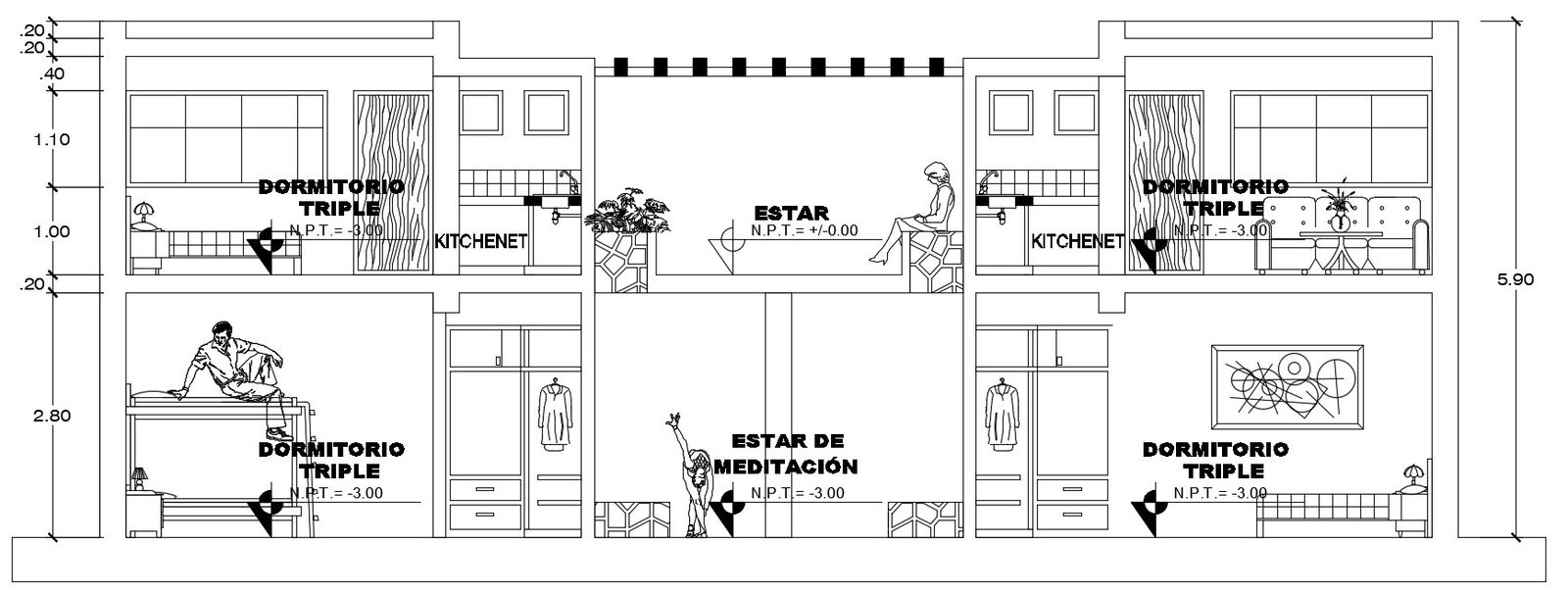 Residence House Section Drawing Download DWG File