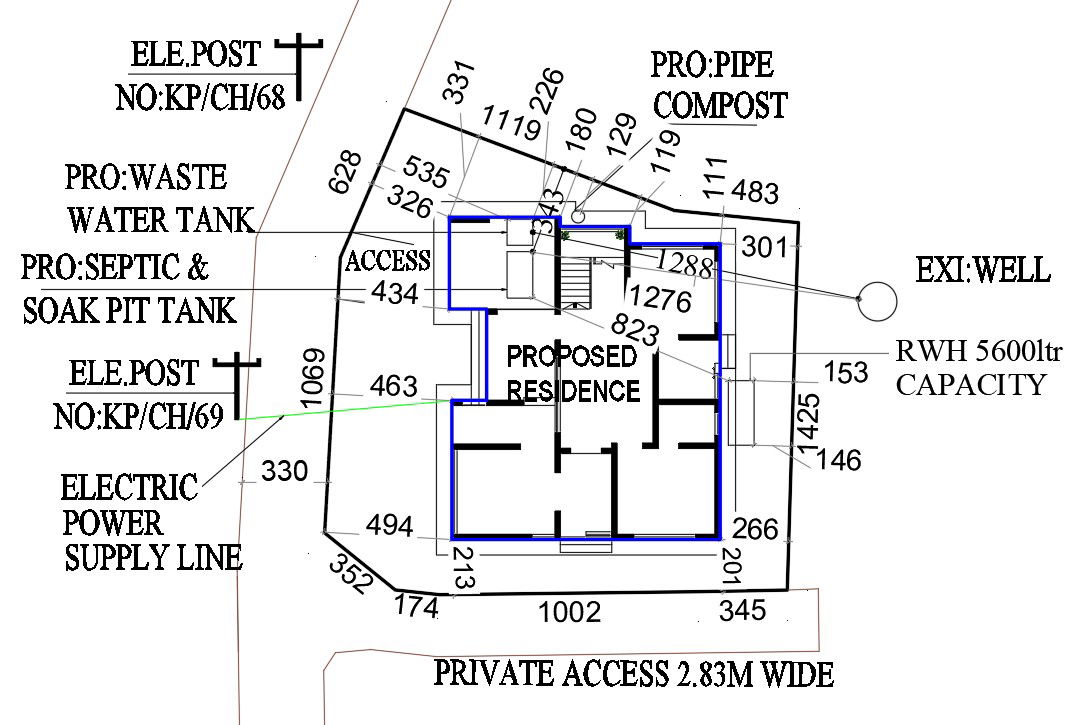 Residence Purpose Plan AutoCAD Drawing Download DWG File
