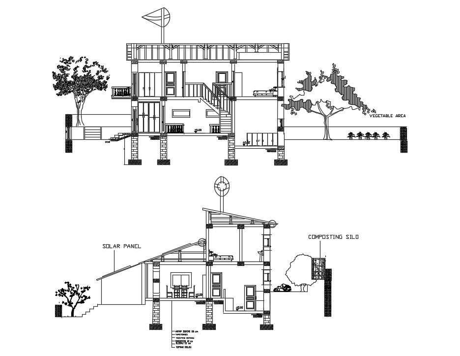 House section plan in AutoCAD file